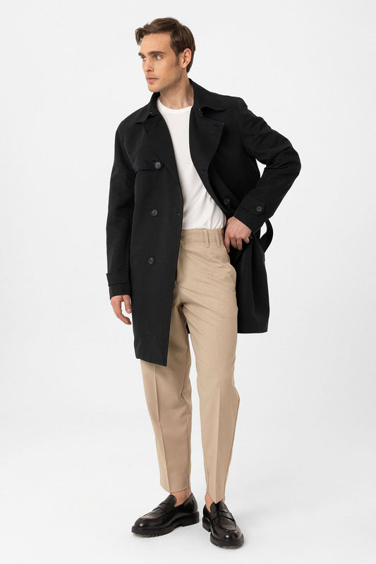 Antioch Belted Double-Breasted Trench Coat