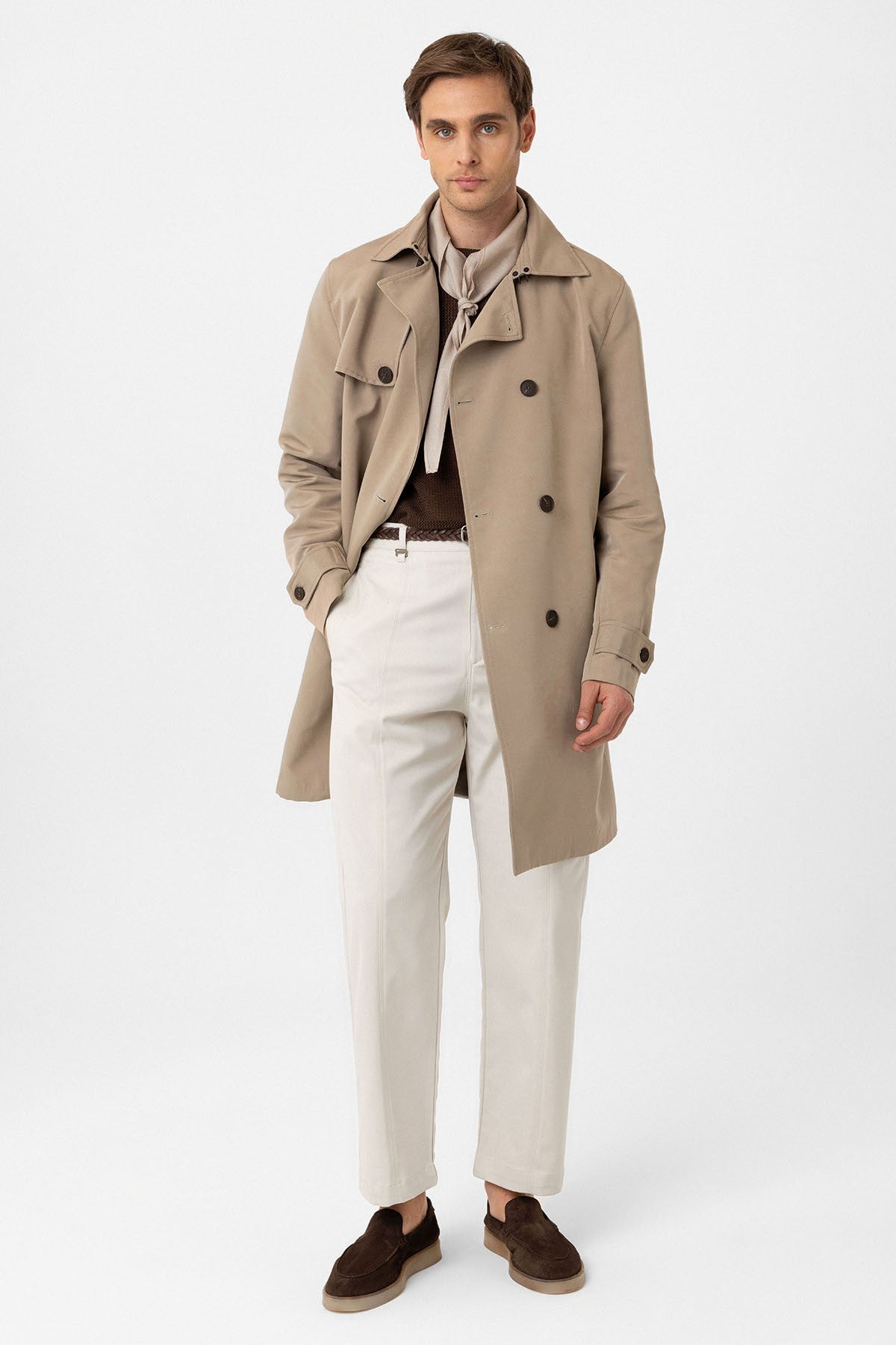 Antioch Belted Double-Breasted Trench Coat