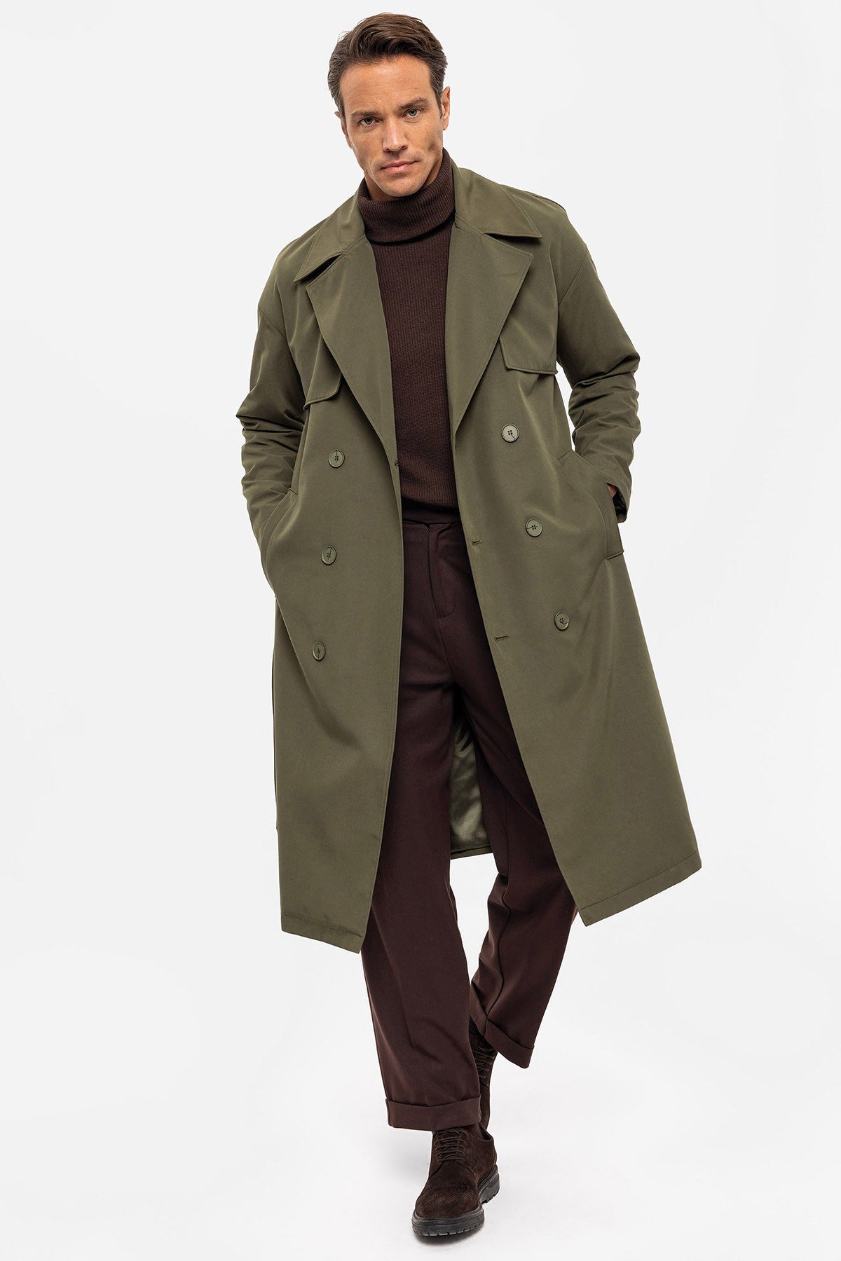 Antioch Cross-Over Belted Trench Coat