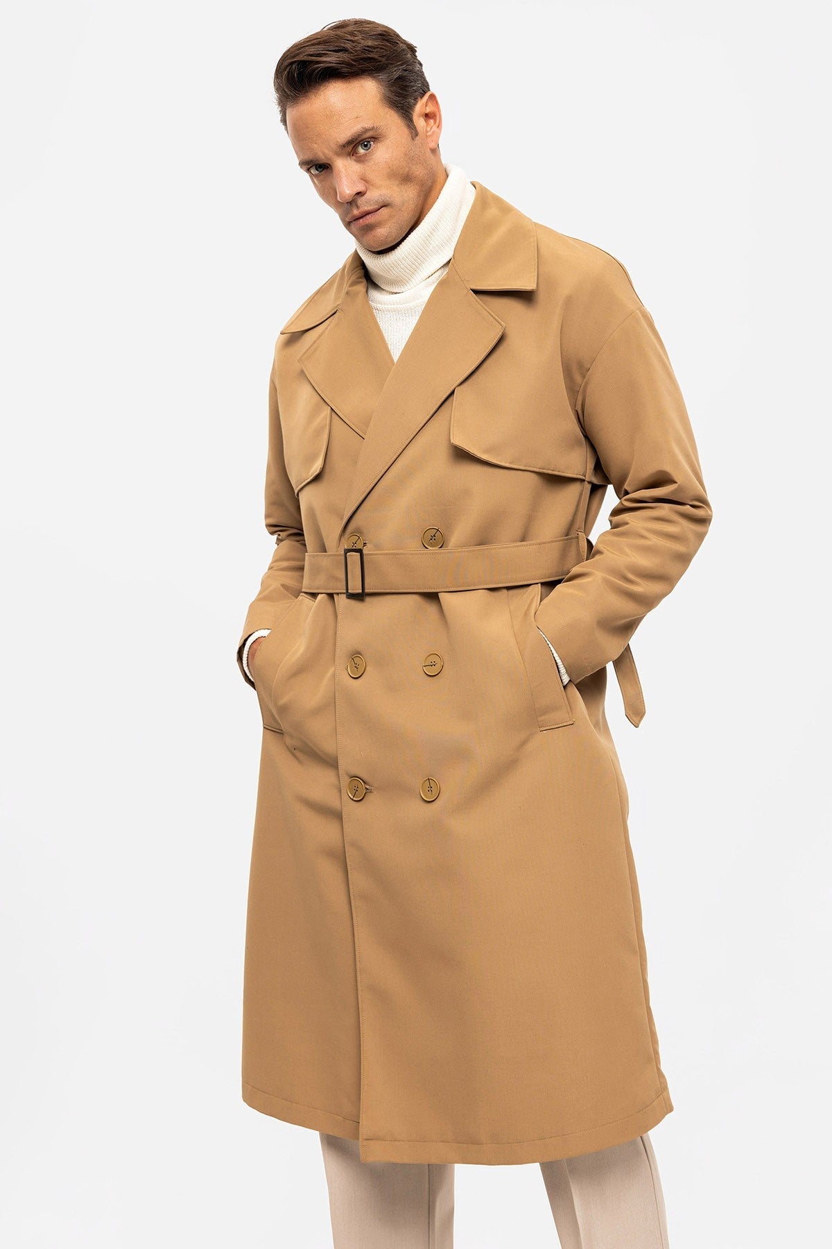 Antioch Cross-Over Belted Trench Coat
