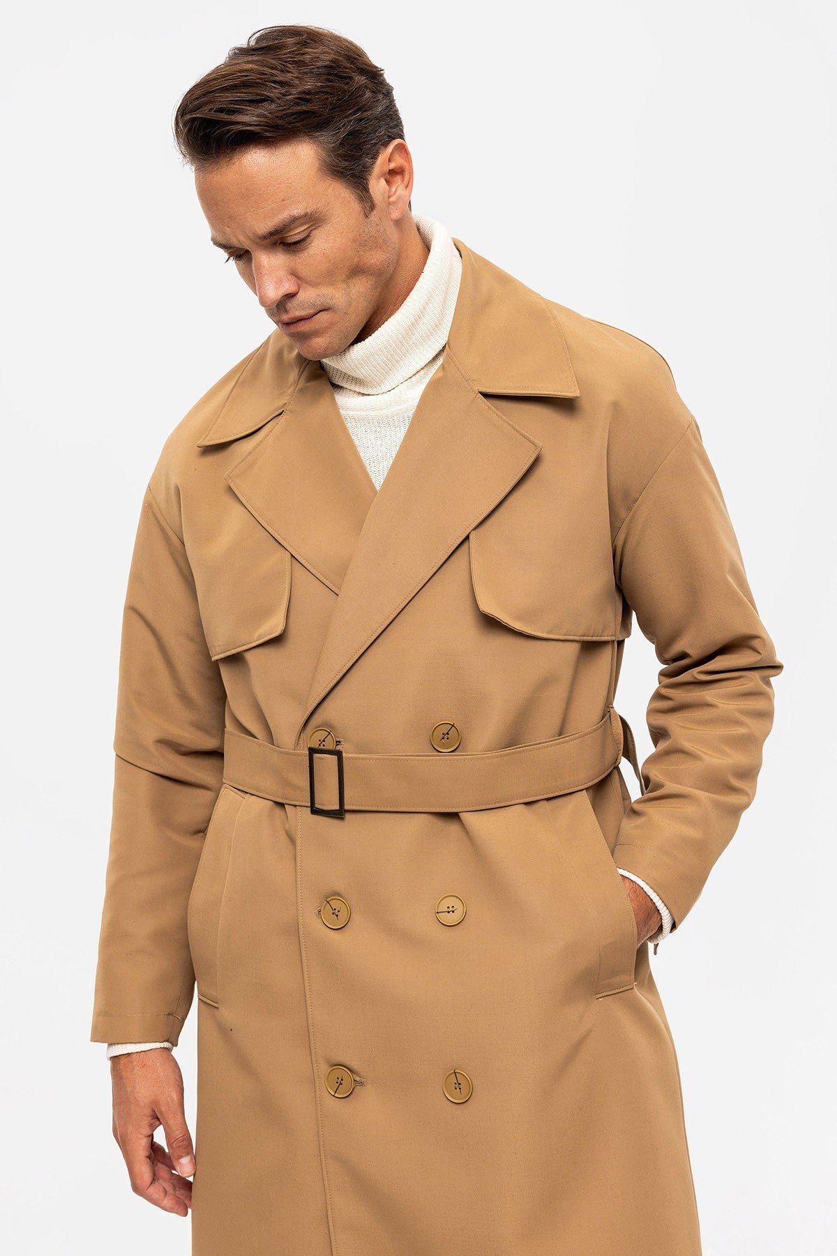 Antioch Cross-Over Belted Trench Coat