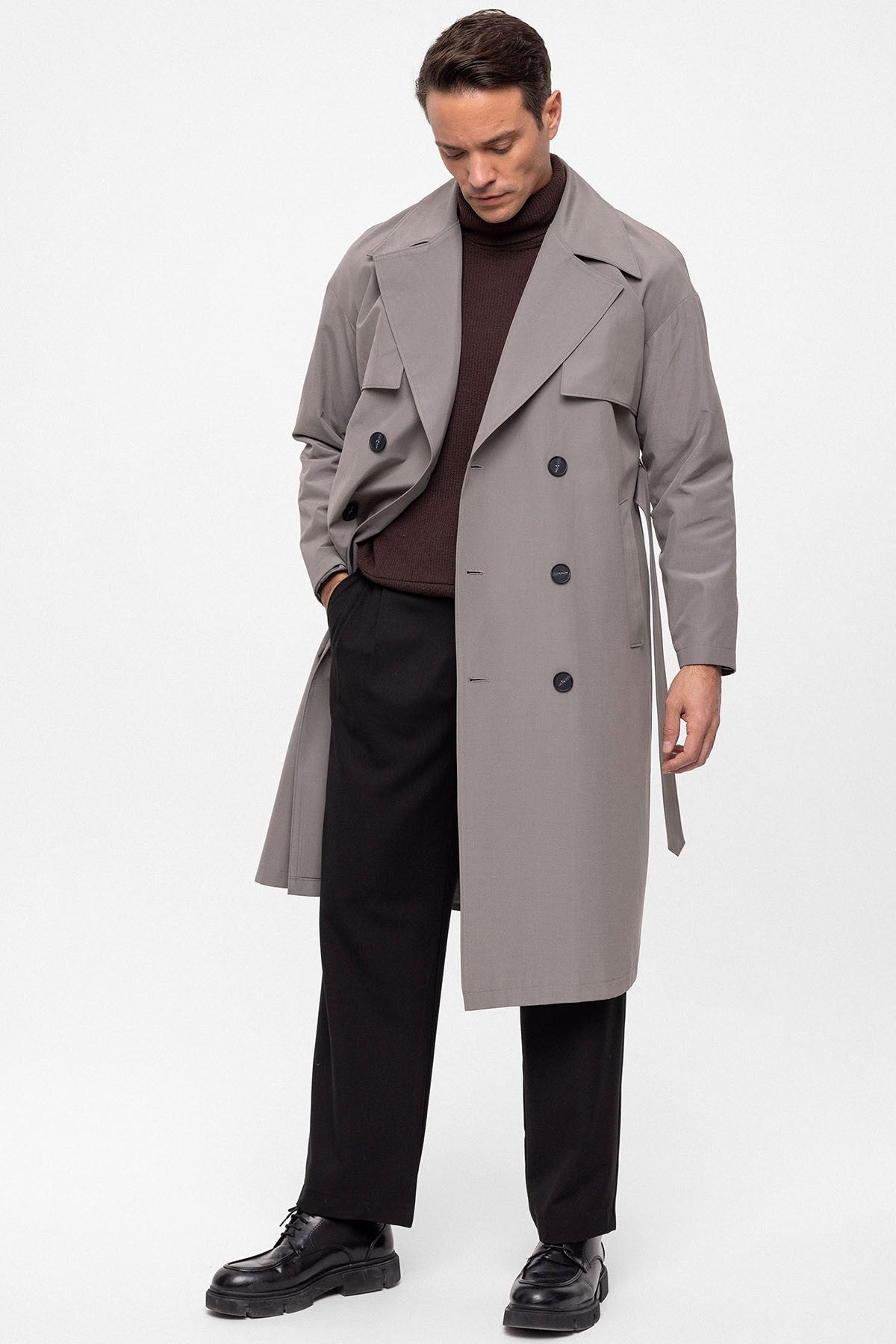 Antioch Cross-Over Belted Trench Coat