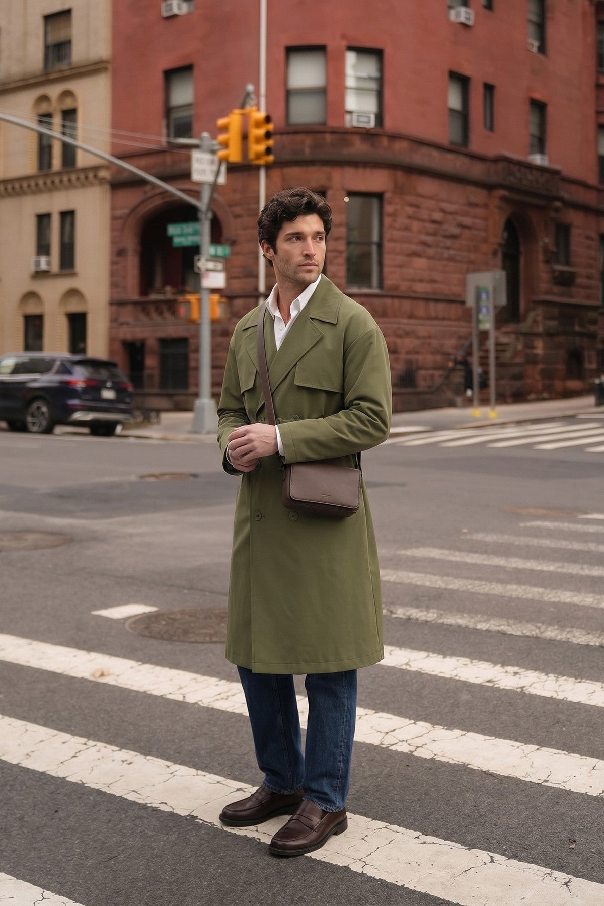 Antioch Cross-Over Belted Trench Coat
