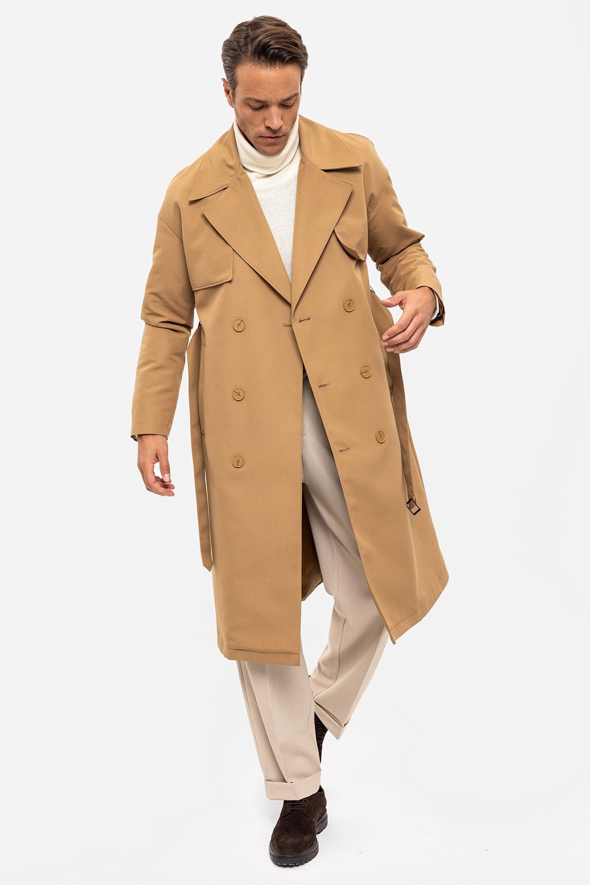 Antioch Cross-Over Belted Trench Coat