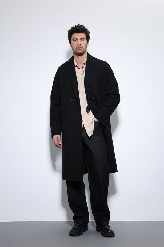 Oversized Men's Coat with a Belt