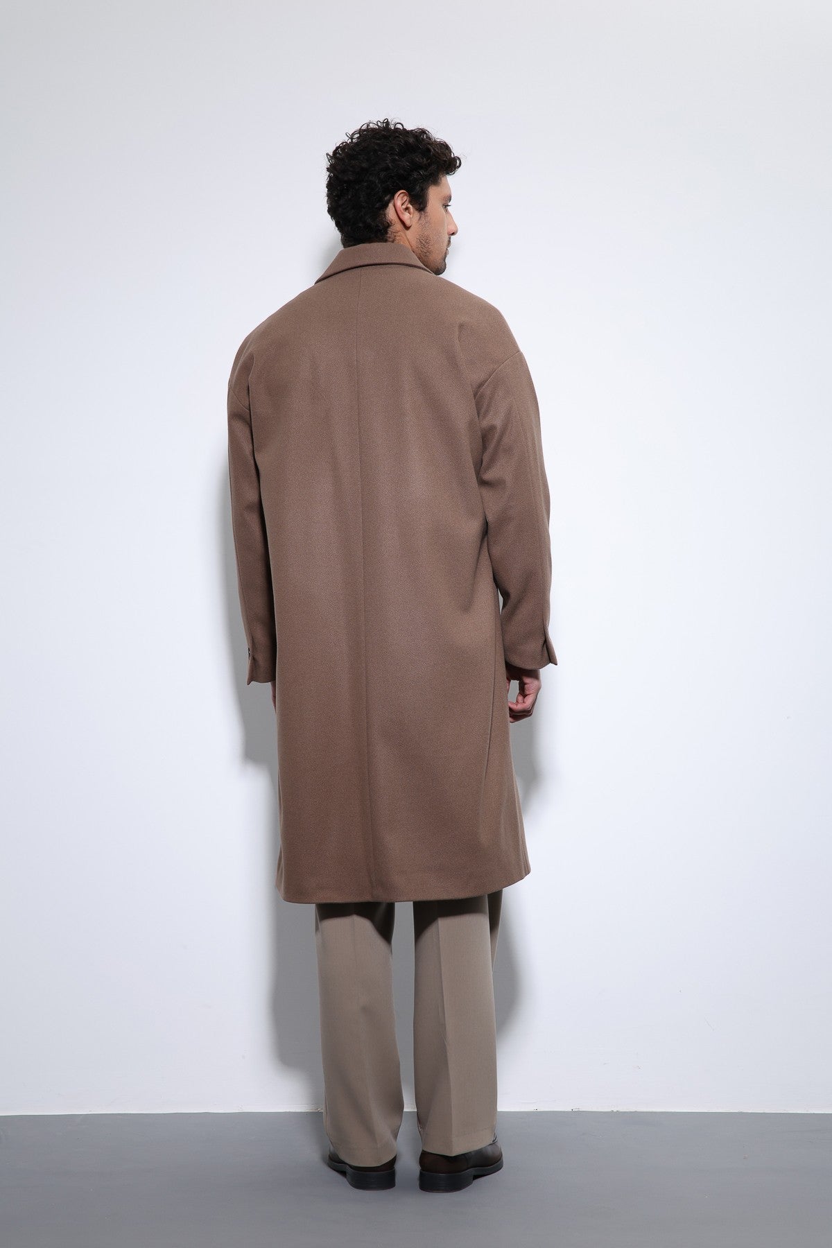 Oversized Men's Coat with a Belt
