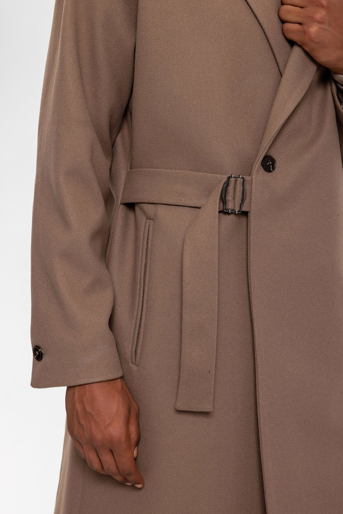 Oversized Men's Coat with a Belt