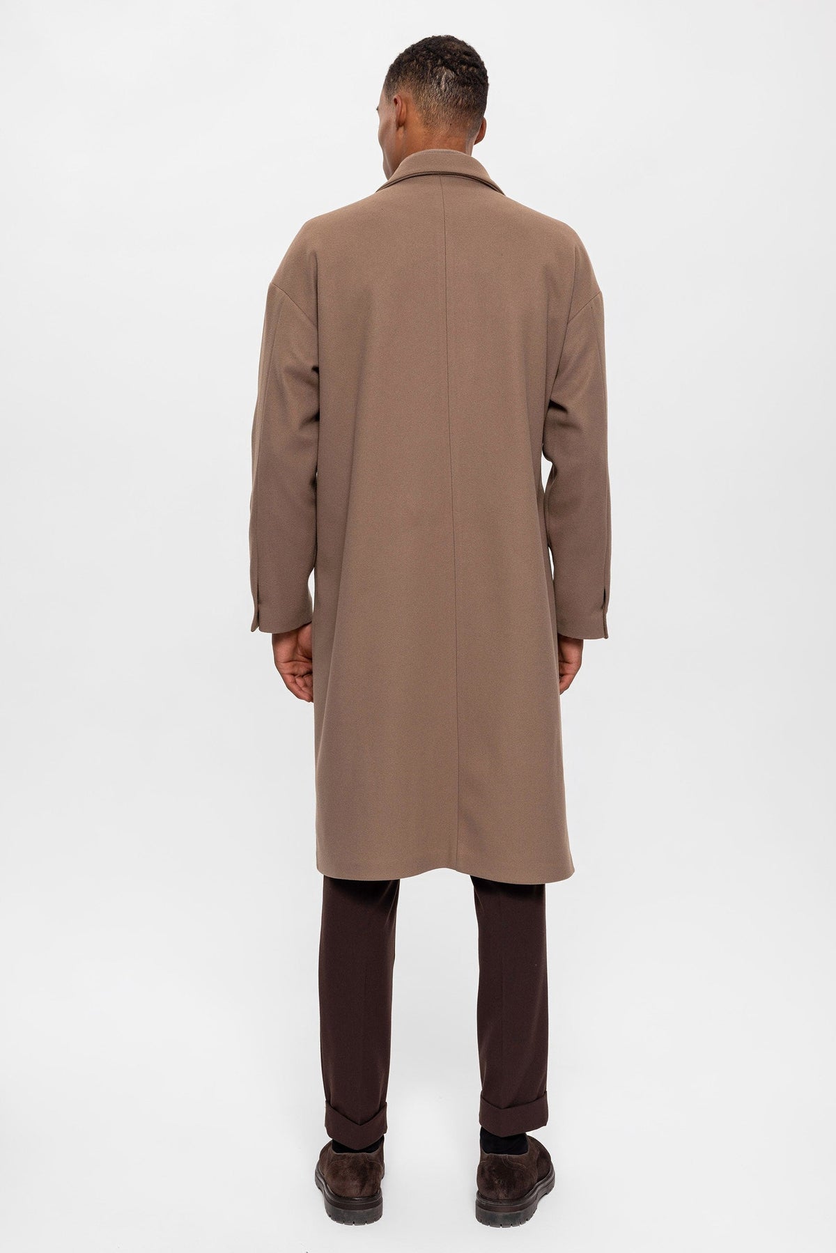 Oversized Men's Coat with a Belt