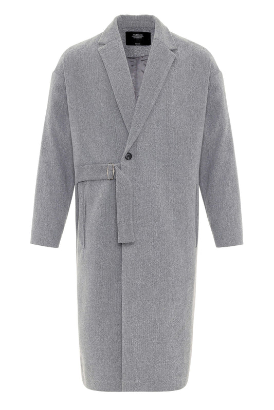 Oversized Men's Coat with a Belt