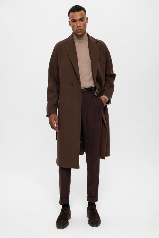 Oversized Men's Coat with a Belt