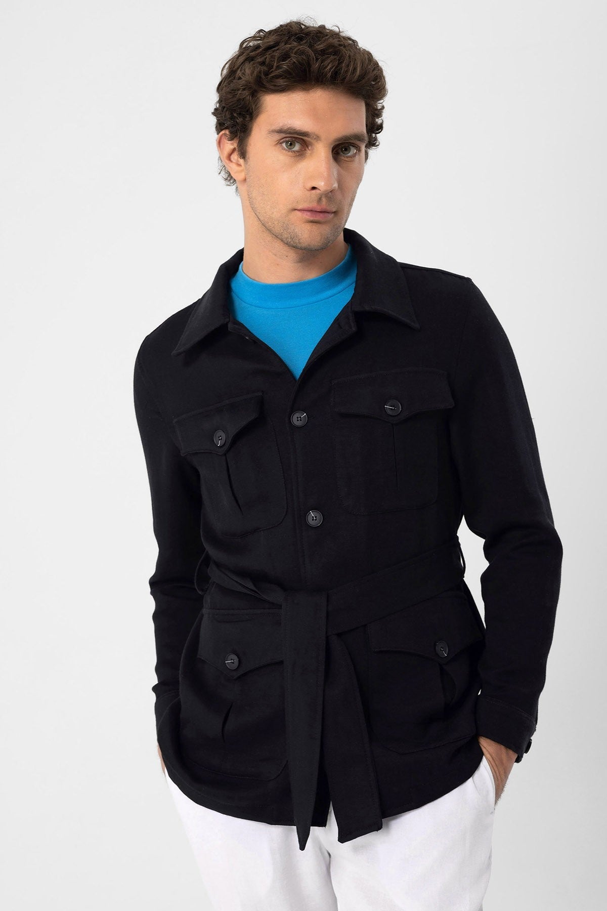 Antioch Men's Belted Seasonal Linen Coat