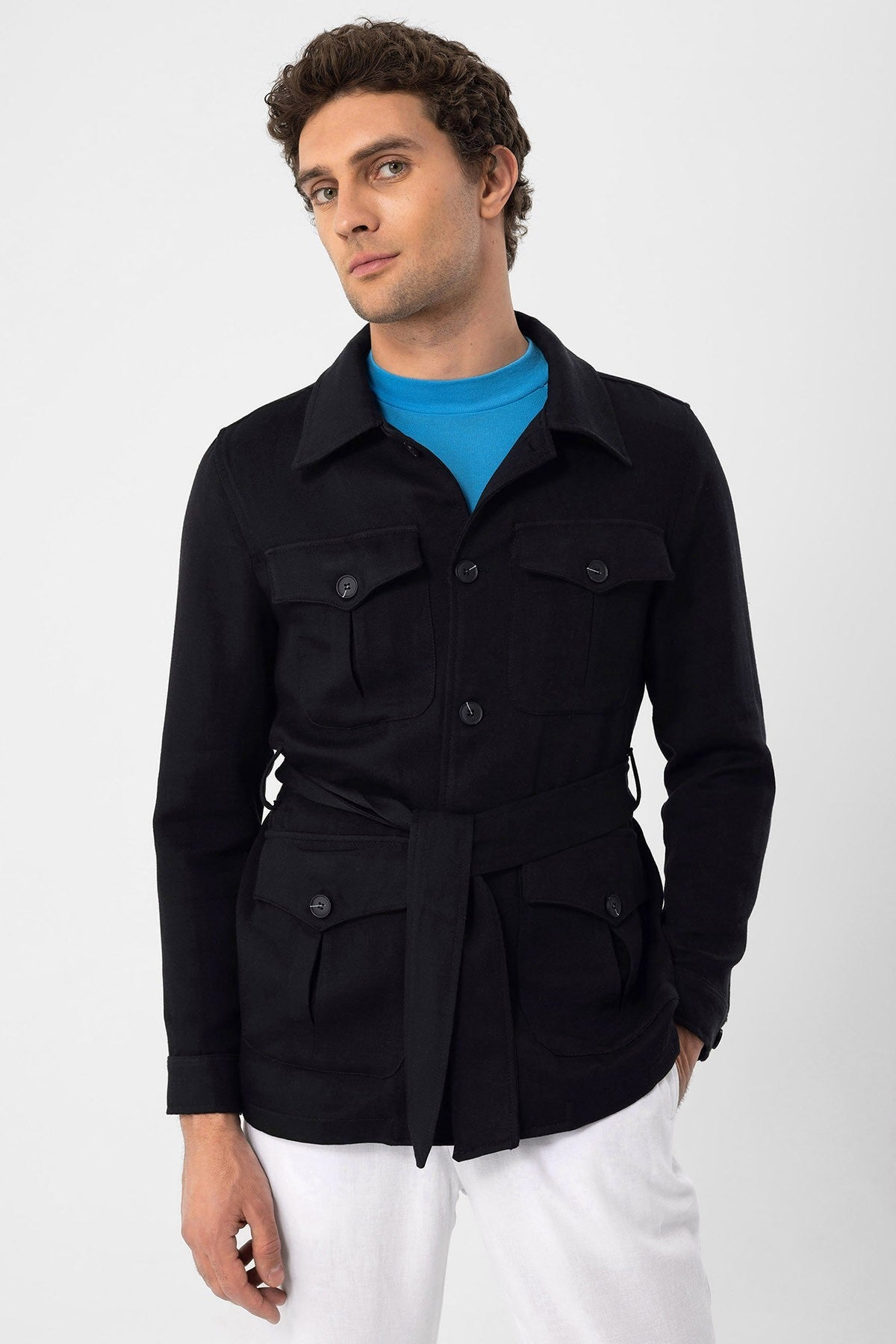 Antioch Men's Belted Seasonal Linen Coat