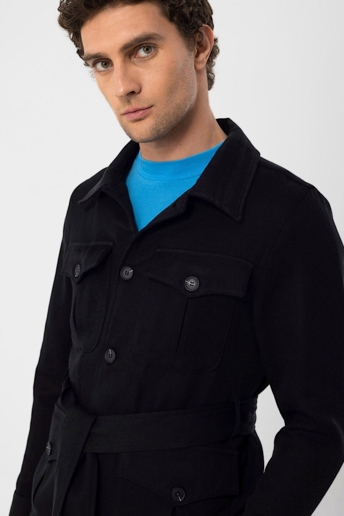 Antioch Men's Belted Seasonal Linen Coat