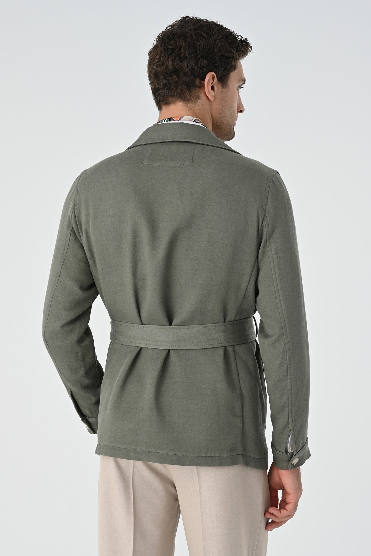 Antioch Men's Belted Seasonal Linen Coat