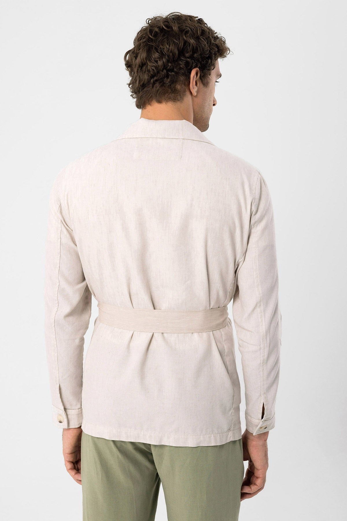 Antioch Men's Belted Seasonal Linen Coat
