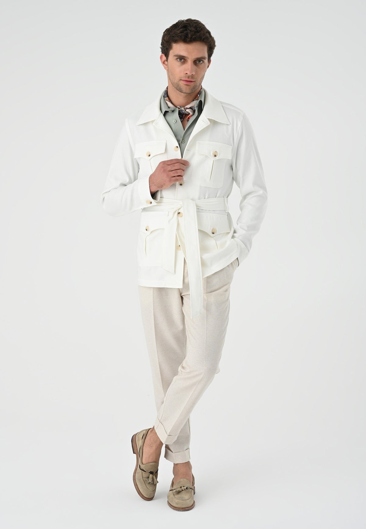 Antioch Men's Belted Seasonal Linen Coat
