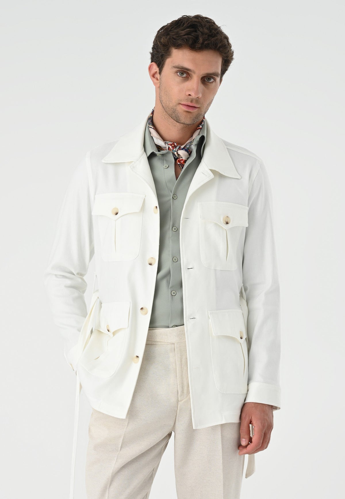 Antioch Men's Belted Seasonal Linen Coat