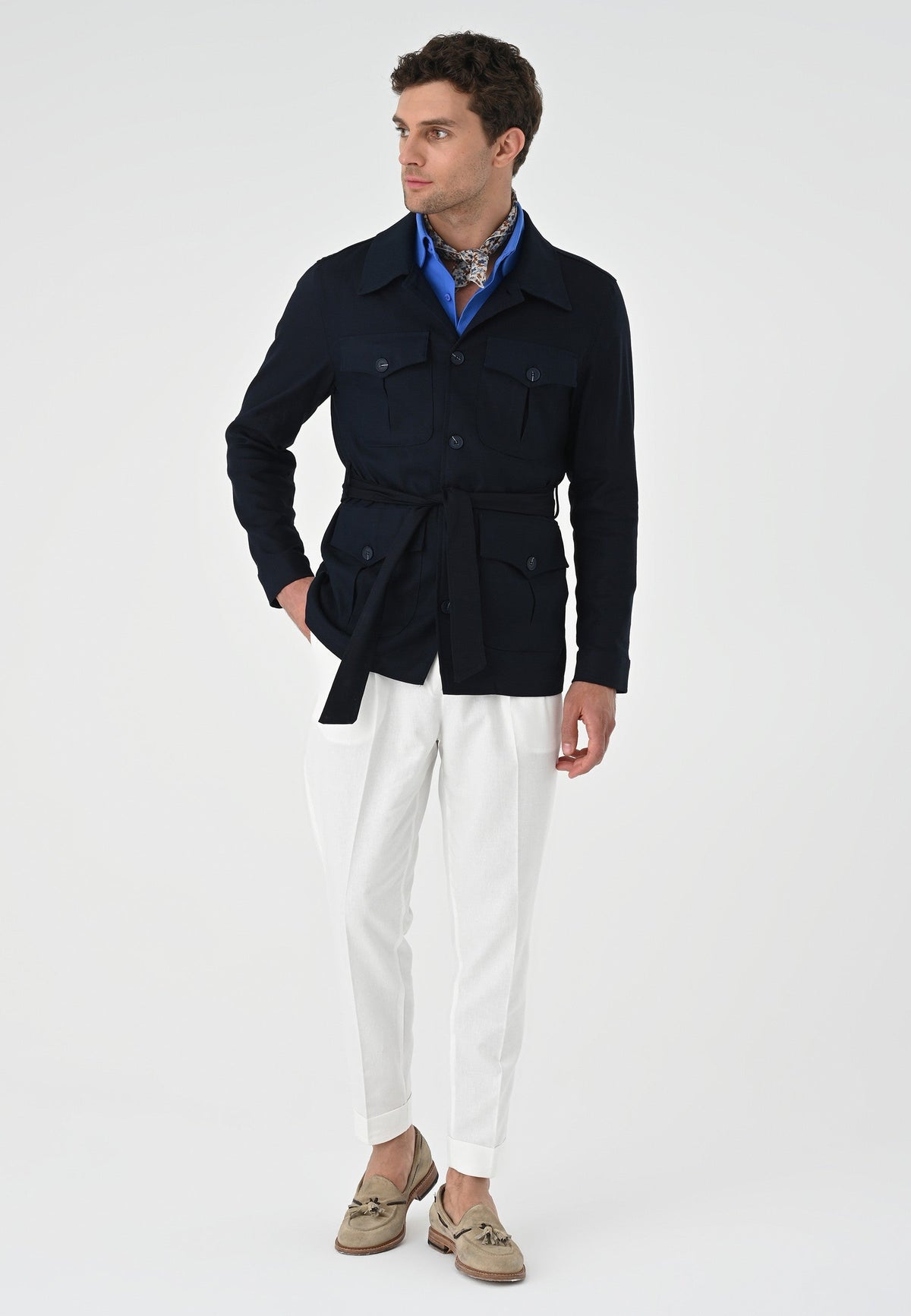 Antioch Men's Belted Seasonal Linen Coat