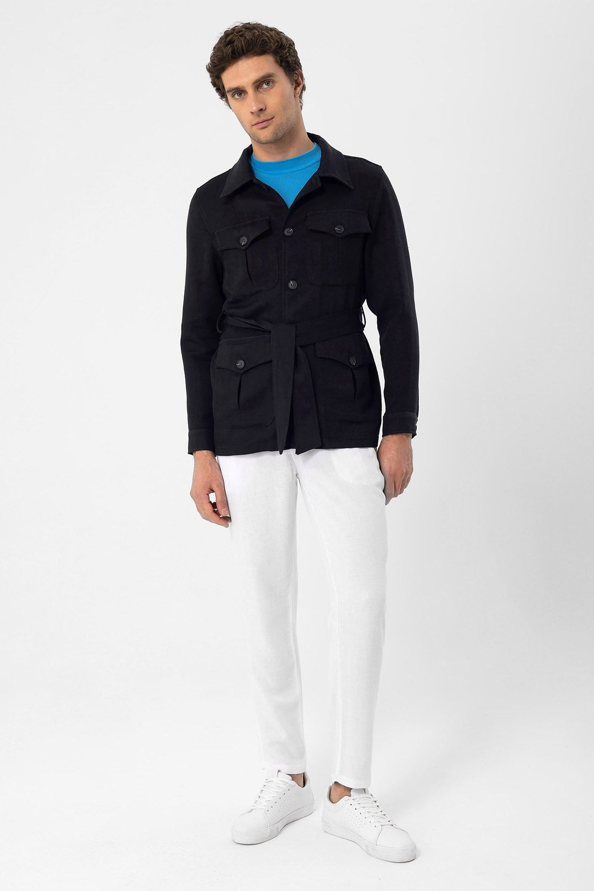 Antioch Men's Belted Seasonal Linen Coat
