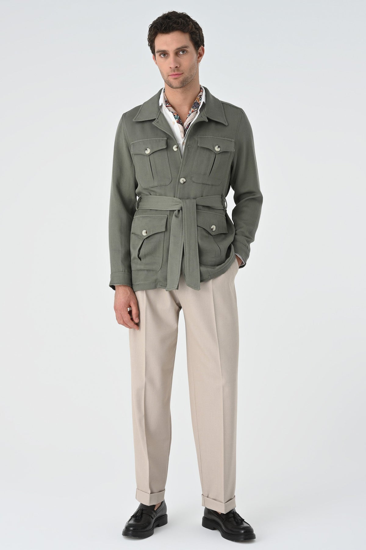 Antioch Men's Belted Seasonal Linen Coat