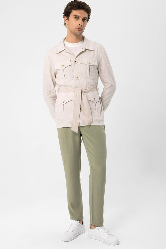 Antioch Men's Belted Seasonal Linen Coat