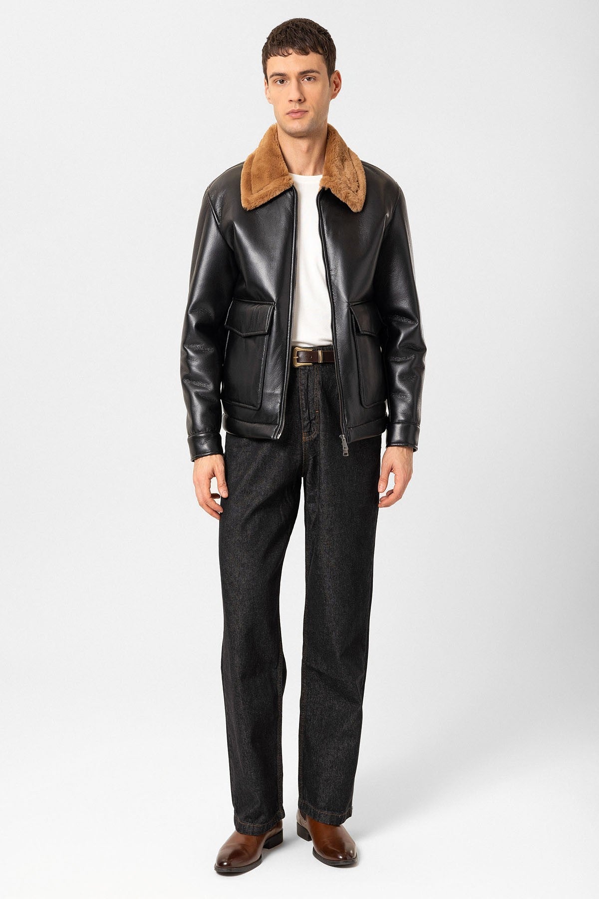 Antioch Astar Detailed Faux Leather Jacket
