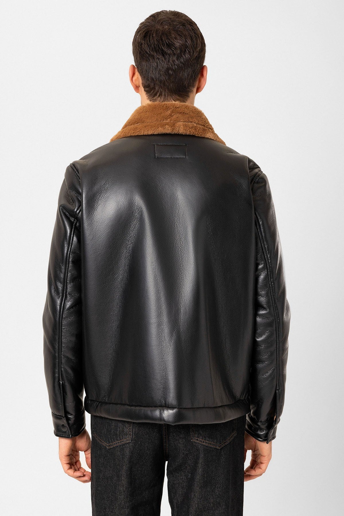 Antioch Astar Detailed Faux Leather Jacket