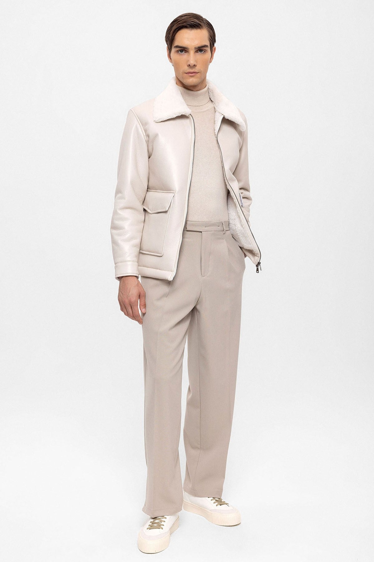 Antioch Astar Detailed Faux Leather Jacket