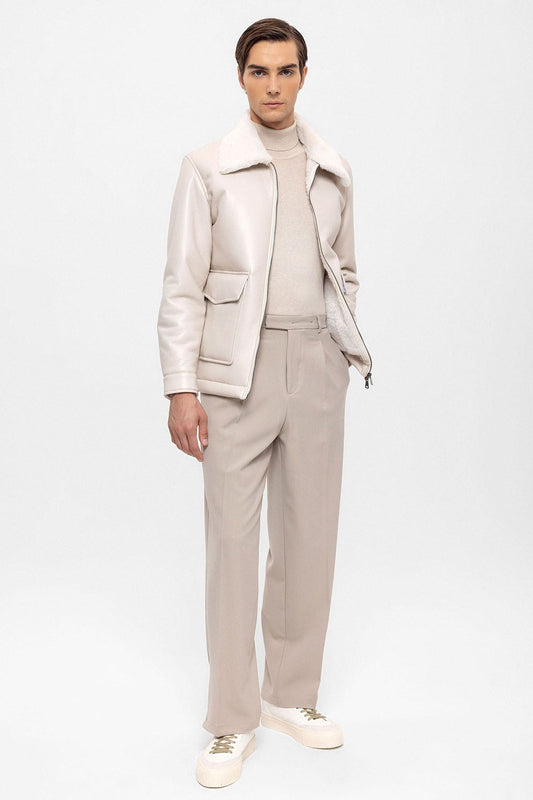 Antioch Astar Detailed Faux Leather Jacket