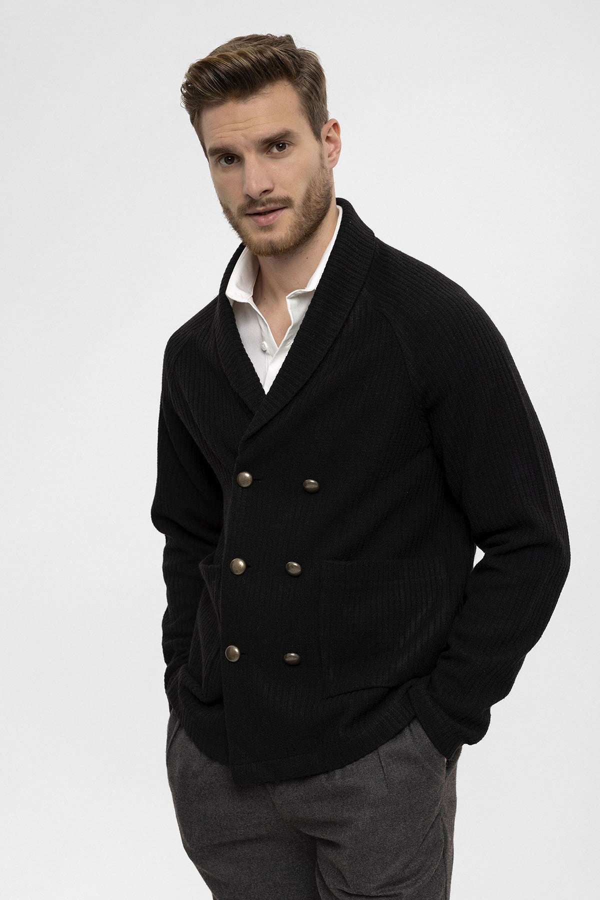 Antioch Shawl-Collar Double-Breasted Men's Cardigan