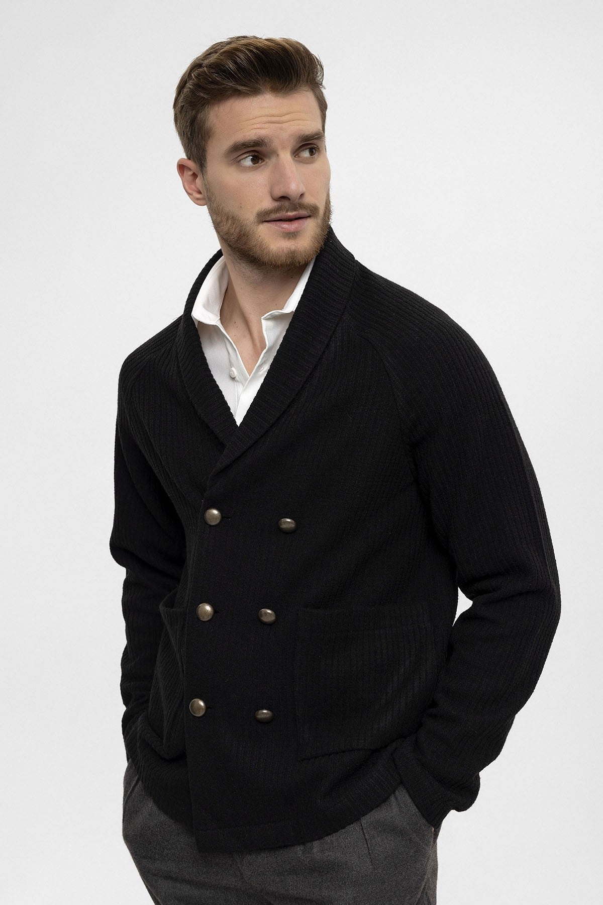 Antioch Shawl-Collar Double-Breasted Men's Cardigan