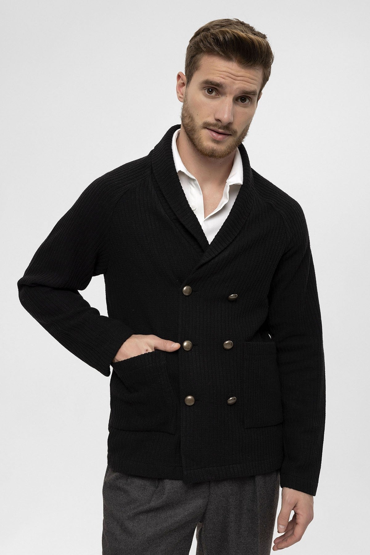 Antioch Shawl-Collar Double-Breasted Men's Cardigan