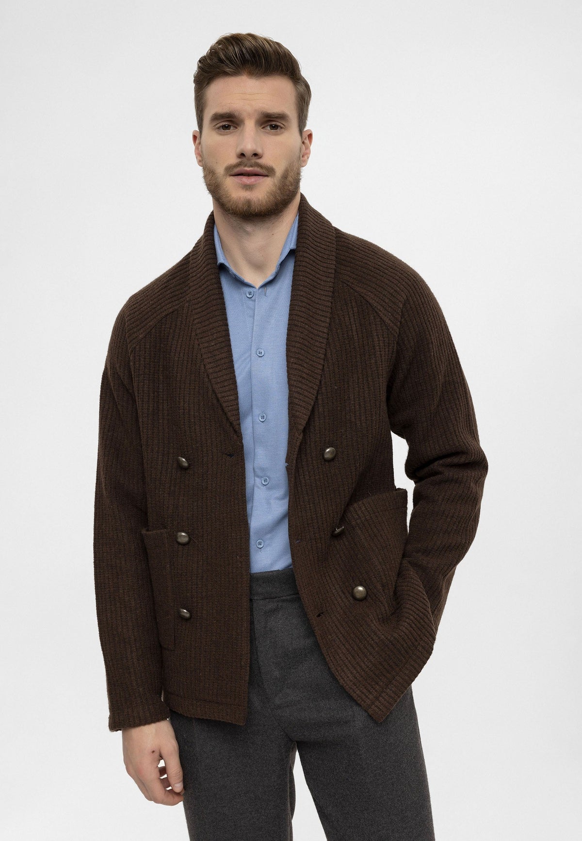 Antioch Shawl-Collar Double-Breasted Men's Cardigan