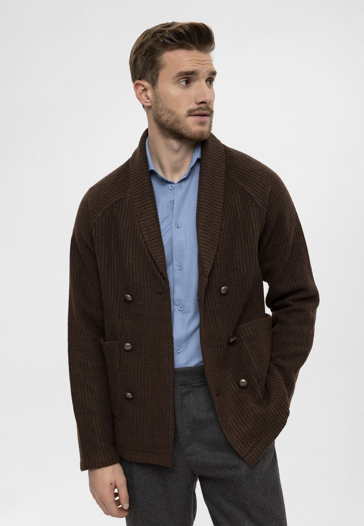 Antioch Shawl-Collar Double-Breasted Men's Cardigan