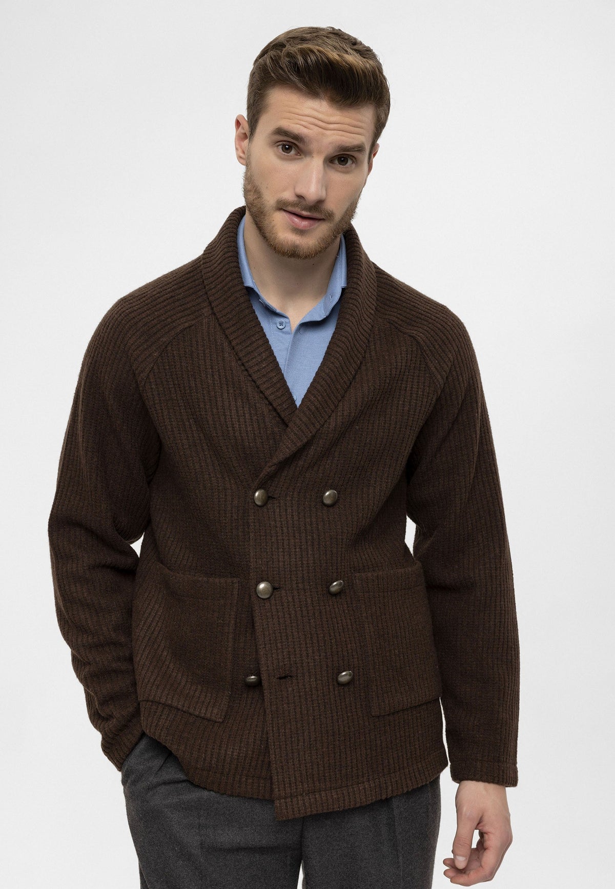 Antioch Shawl-Collar Double-Breasted Men's Cardigan