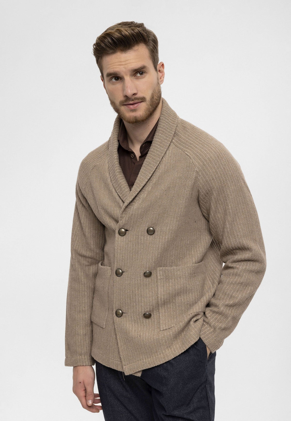 Antioch Shawl-Collar Double-Breasted Men's Cardigan