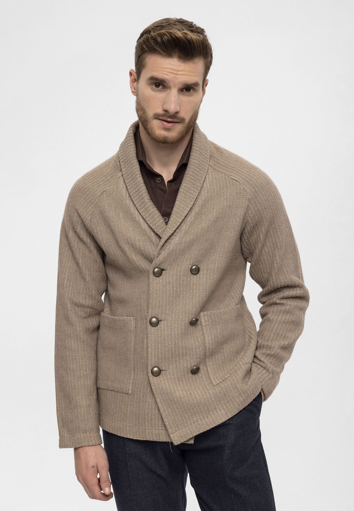 Antioch Shawl-Collar Double-Breasted Men's Cardigan