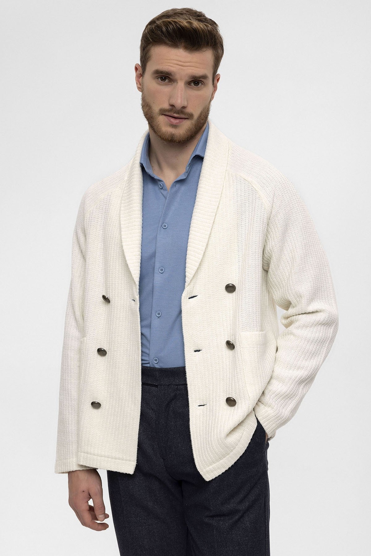Antioch Shawl-Collar Double-Breasted Men's Cardigan