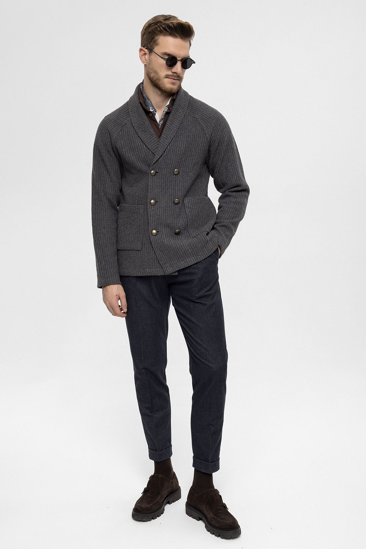 Antioch Shawl-Collar Double-Breasted Men's Cardigan