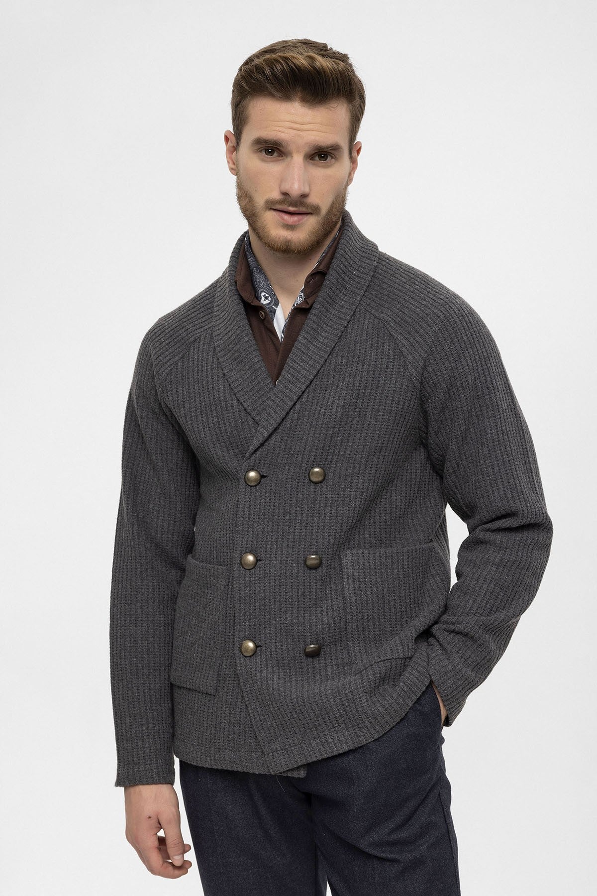 Antioch Shawl-Collar Double-Breasted Men's Cardigan