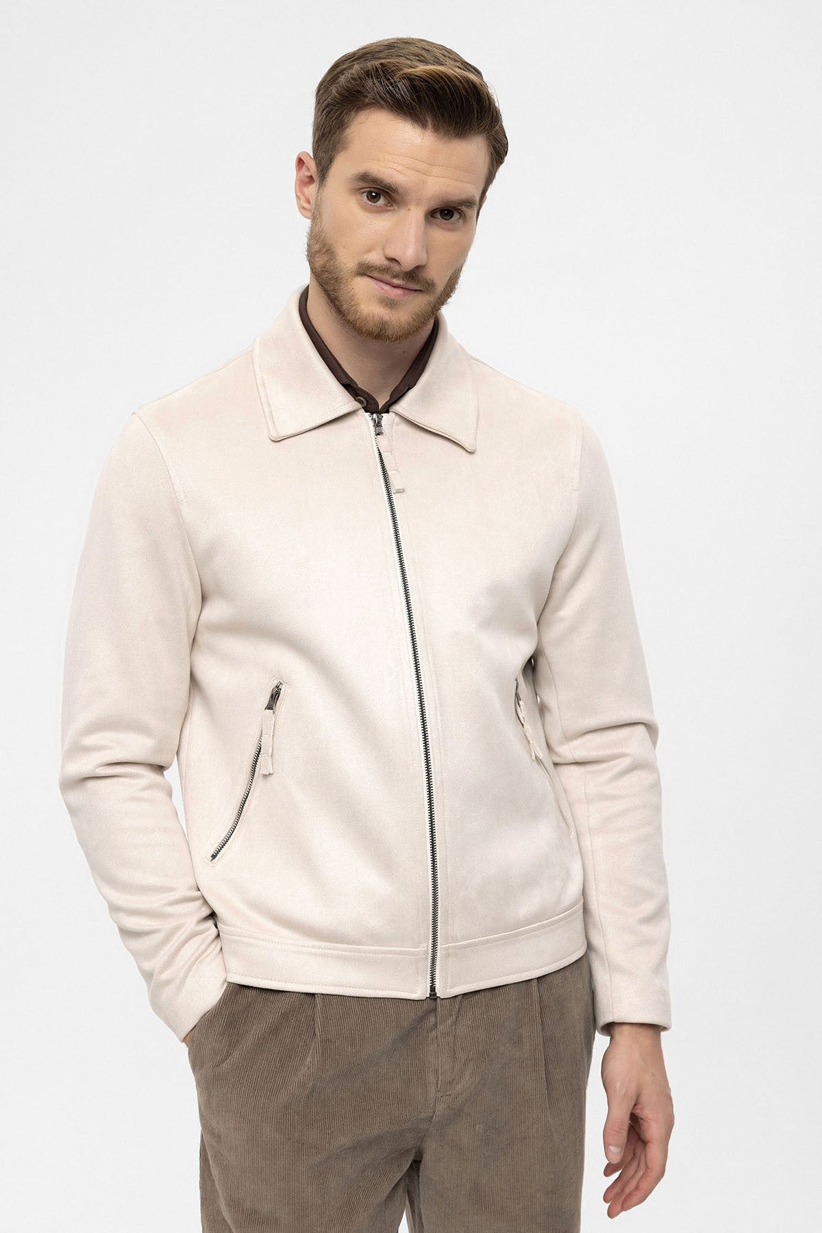 Antioch Zipper Suede Men's Jacket