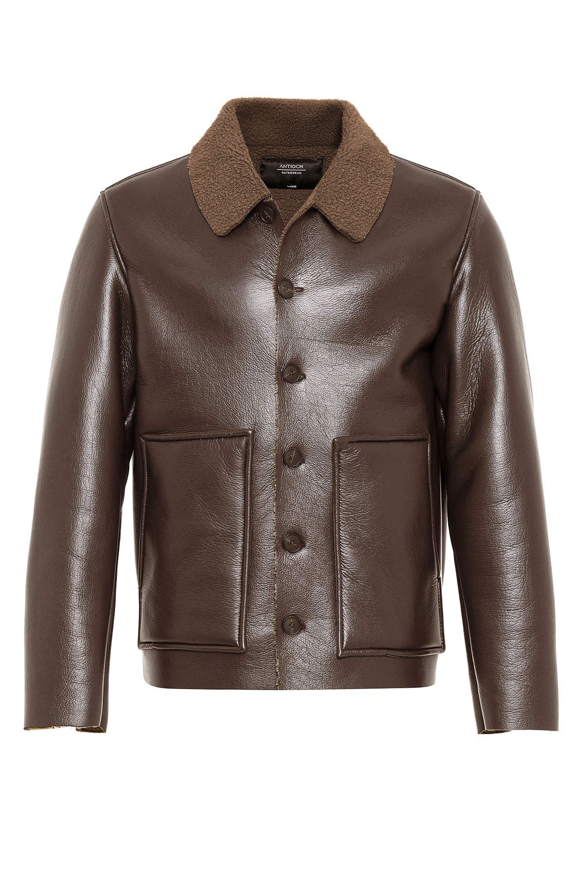Antioch Astar Detailed Faux Leather Men's Jacket