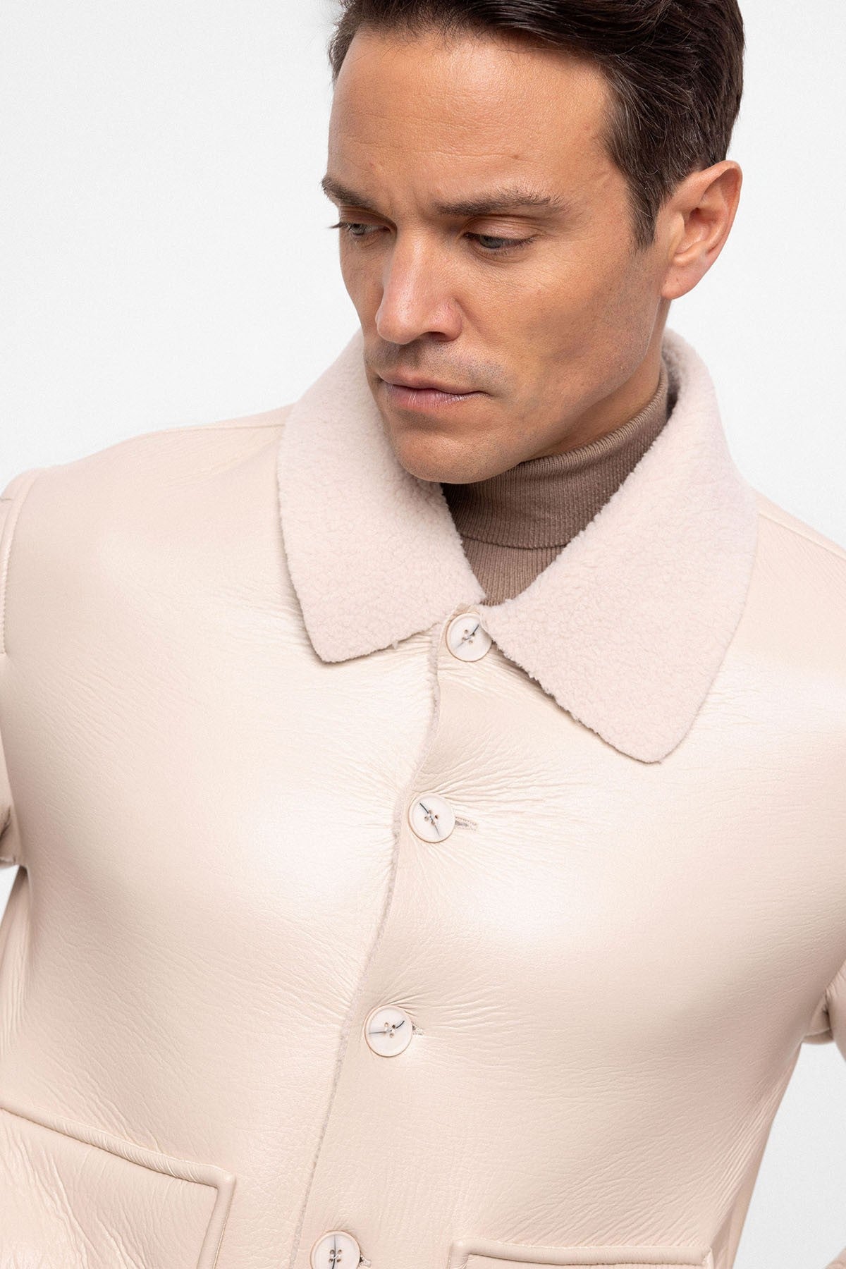 Antioch Astar Detailed Faux Leather Men's Jacket