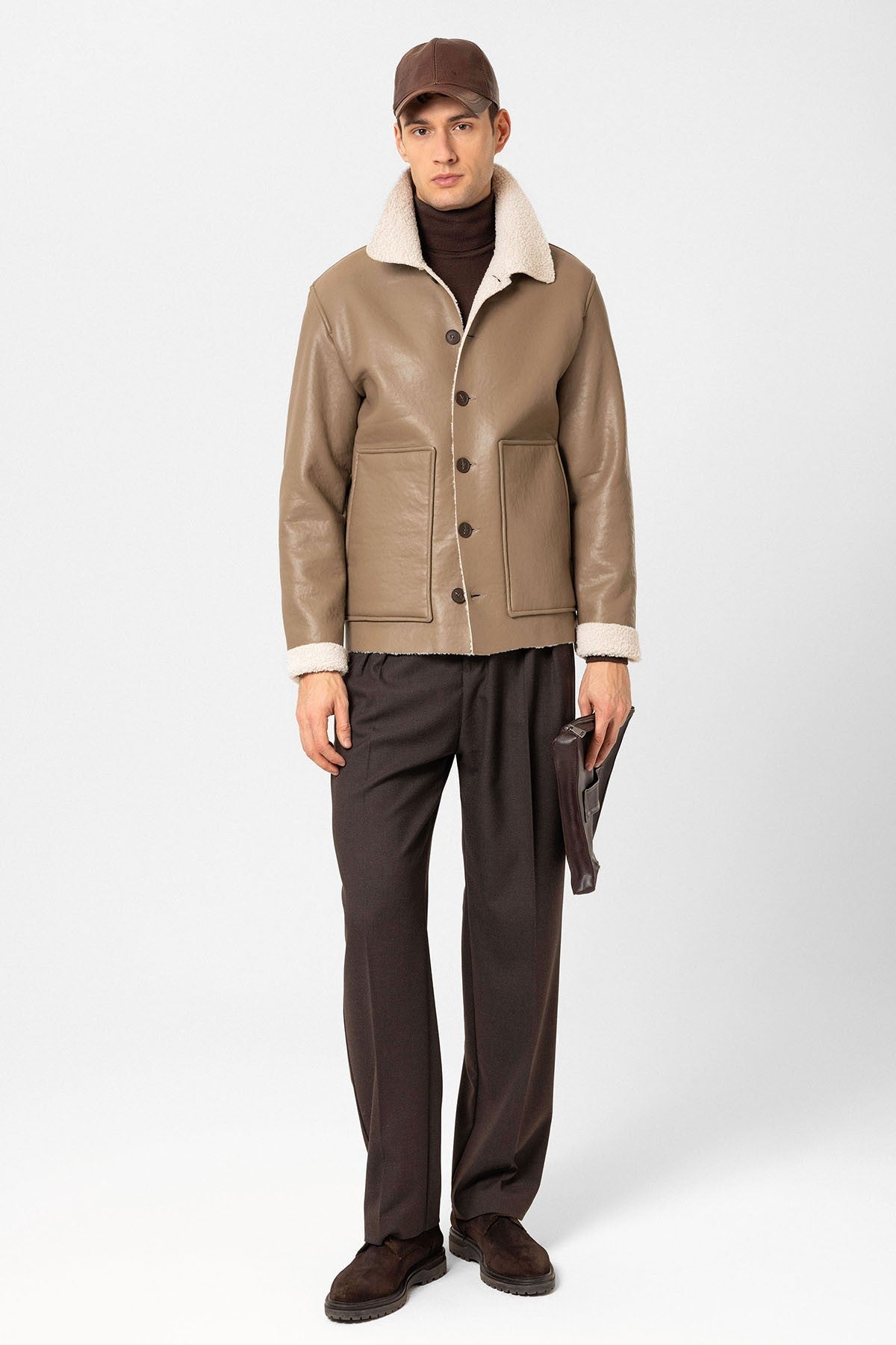 Antioch Astar Detailed Faux Leather Men's Jacket