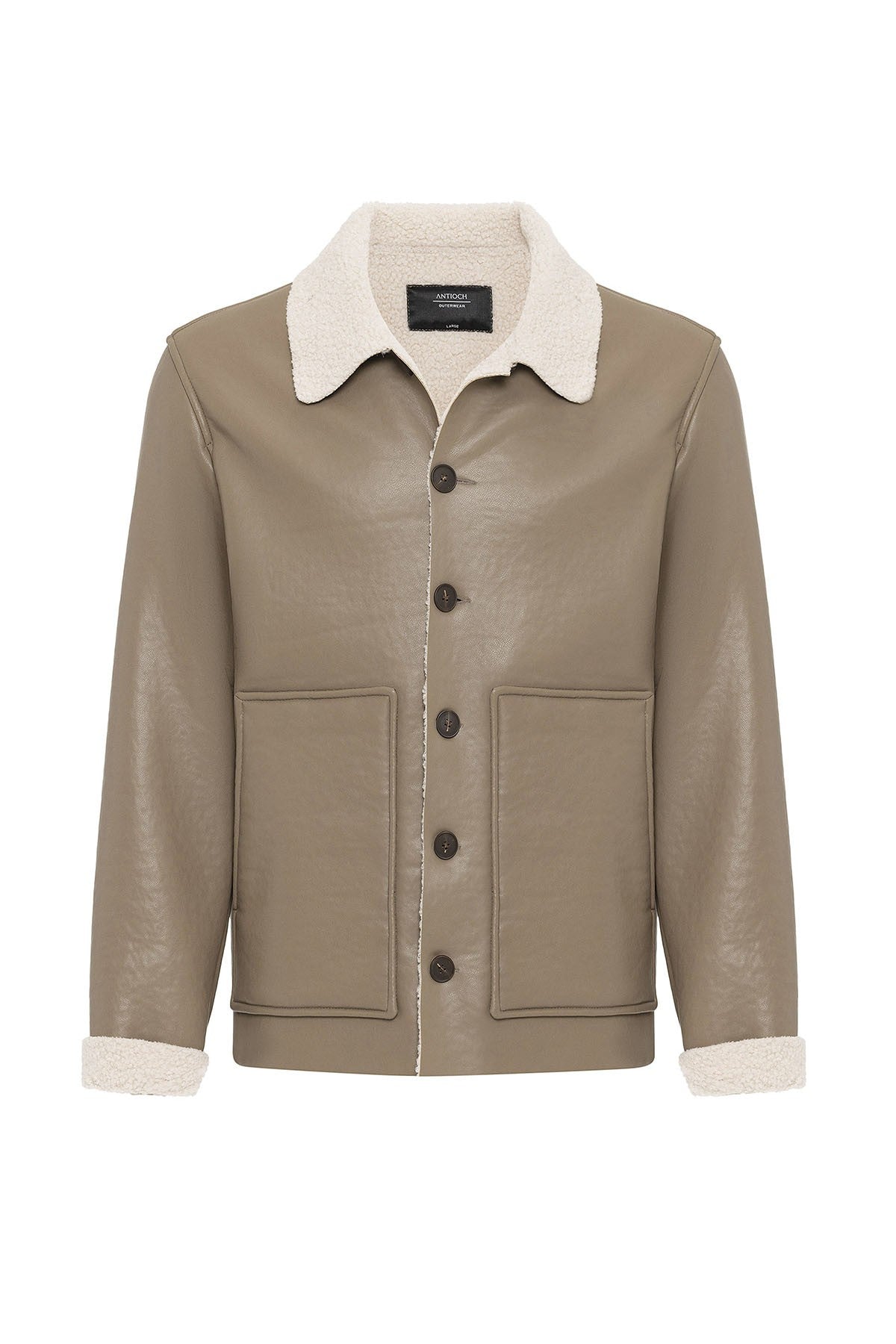 Antioch Astar Detailed Faux Leather Men's Jacket