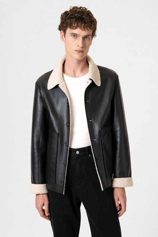 Antioch Astar Detailed Faux Leather Men's Jacket