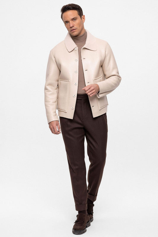 Antioch Astar Detailed Faux Leather Men's Jacket