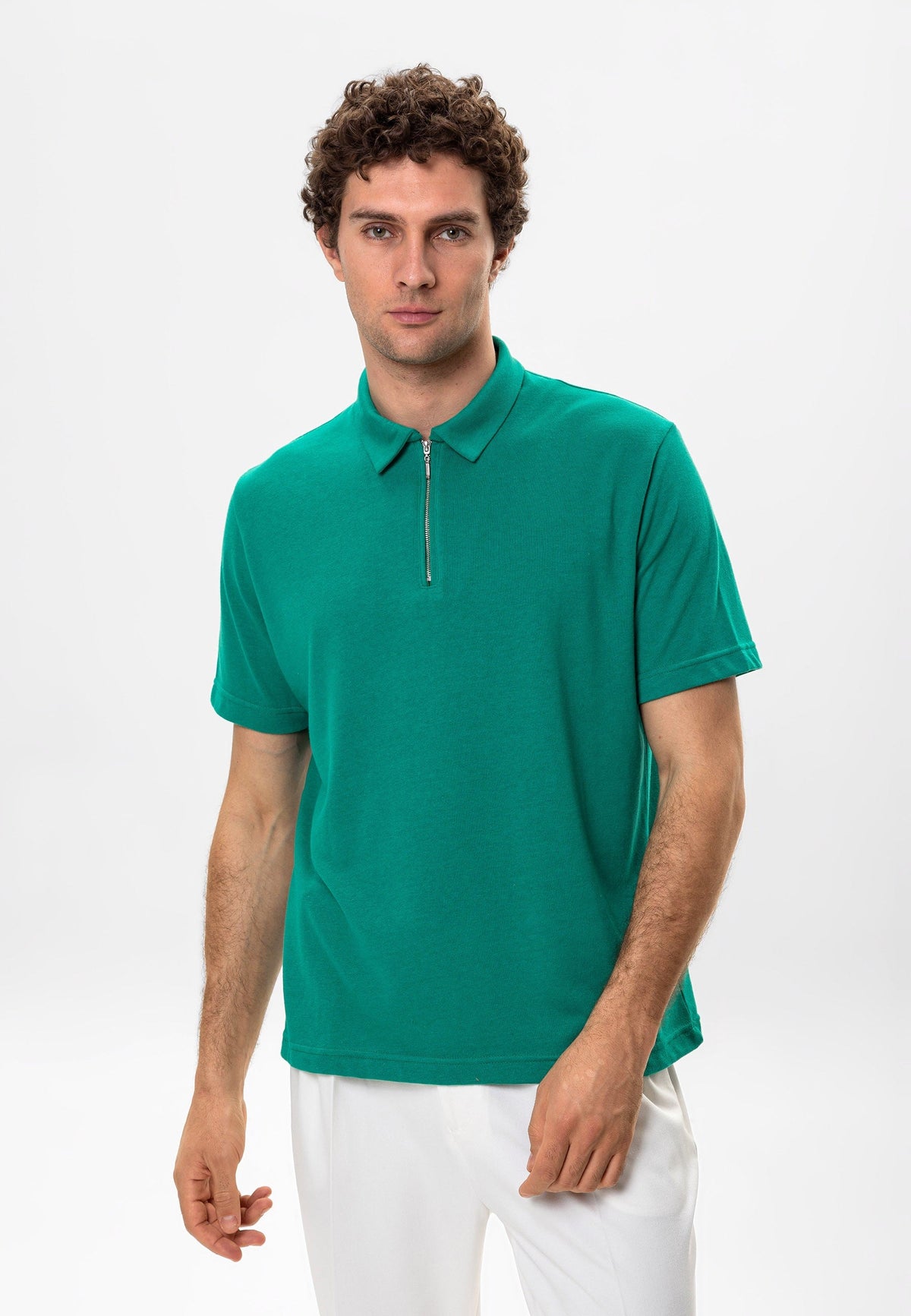 Antioch Polo-Neck Zipper Men's T-Shirt