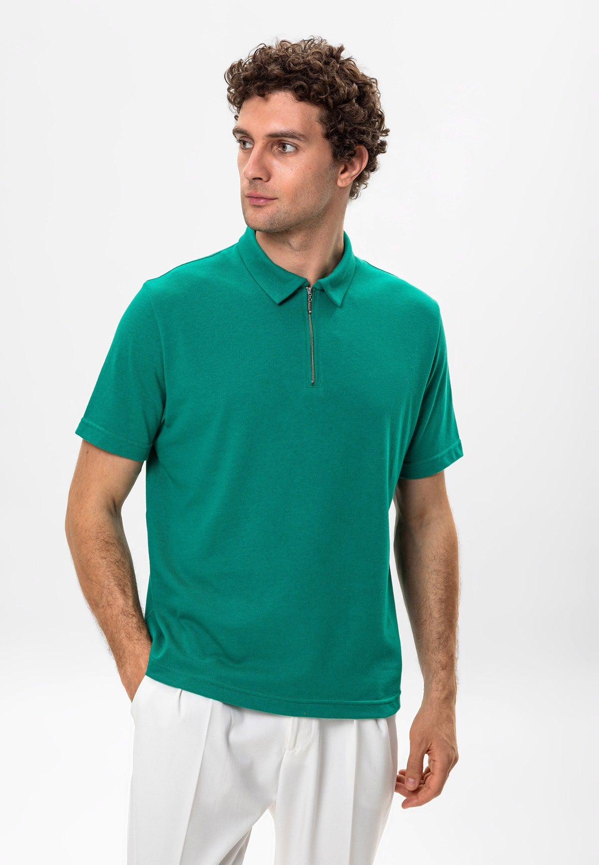 Antioch Polo-Neck Zipper Men's T-Shirt