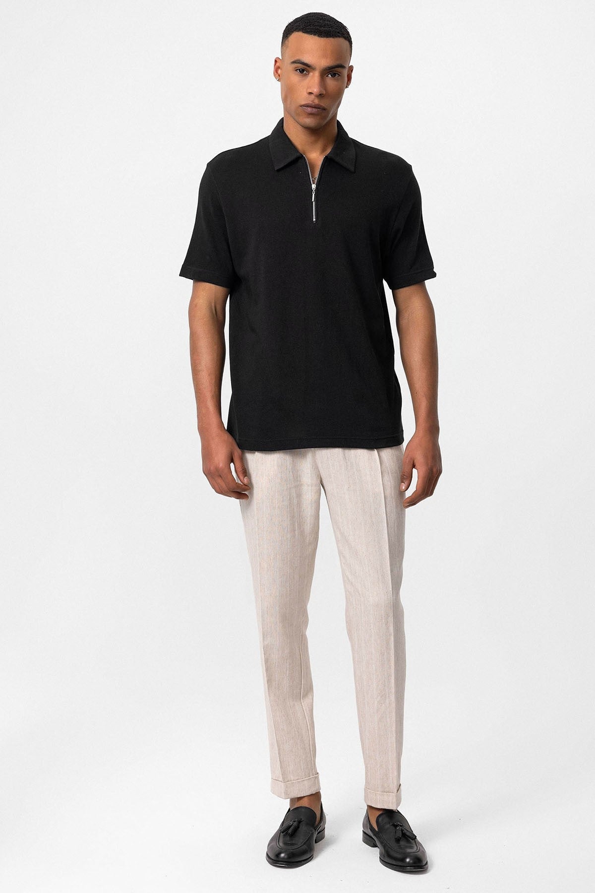 Antioch Polo-Neck Zipper Men's T-Shirt